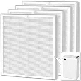 FCFMY 4 Packs E-300L True HEPA Replacement Filter Compatible with MOOKA and MOOKA Family E-300L Air Cleaner Purifier for Large Room, H13 True HEPA and Activated Carbon Filter