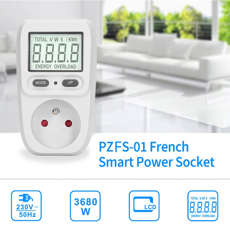 Smart Power Socket Electricity Usage Monitor Digital Display Watt Consumption