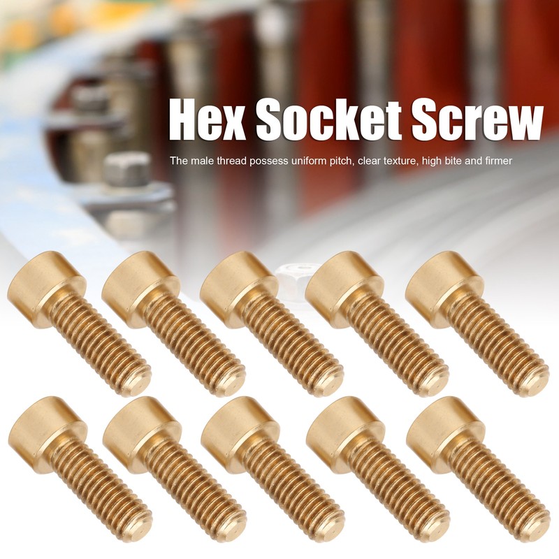 50Pcs Cap Hex Socket Screw Copper Fastener Hardware Tools Industrial