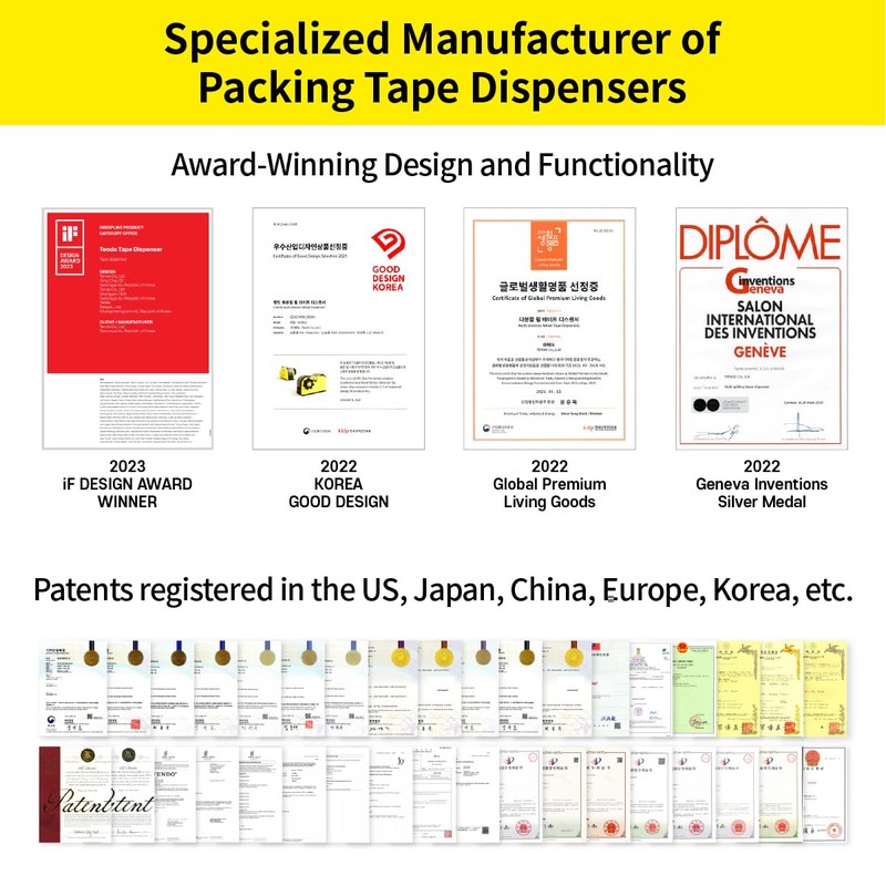 [TENDO°] Multi-Section Tape Dispenser ZO-508: Innovative Cutter for Custom Tape