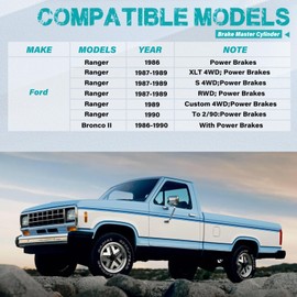 M39567 Brake Master Cylinder with Reservoir and Sensor Fit for Ford Ranger 1986-1990, Bronco II 1986-1990, Replace# E6TZ2140A, E6TZ-2140-A