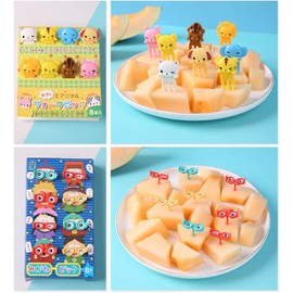 8Pcs Animal Food Picks Toothpicks, Fun Bento Picks, Cute Cartoon Animal Fruit Food Toothpicks for Dessert Party Decor, Mini Food Fruit Picks Forks Lunch Bento Box Picks Cocktail Picks Bar Tools