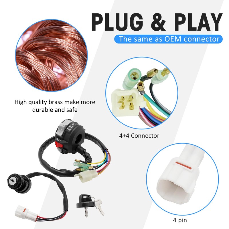 M MATI Start Stop Headlight Switch & Ignition Key Switch