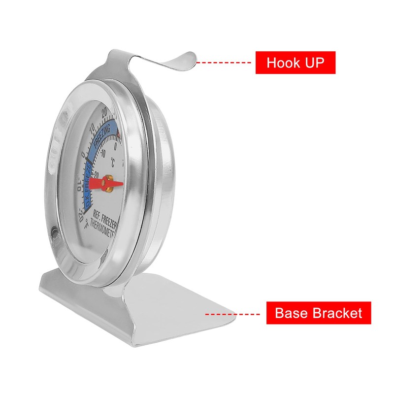 AITRIP 4PACK Fridge Thermometer Refrigerator Thermometer, Stainless Steel Dial Fridge/Freezer