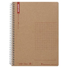 Maruman N248ES Spiral Notebook, Square Ruled, 80 Sheets