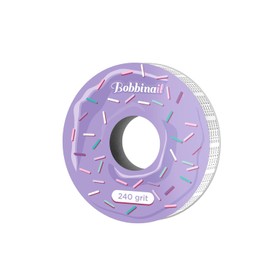 STALEKS Pro Bobbinail - Lima desechable, color blanco, autoadhesiva, rollo Expert, para dispensador de limas de donut, grano 240, 6 m