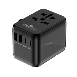 Offgridtec Universal Travel Adapter Worldwide 2X USB-A and 2X USB-C Black