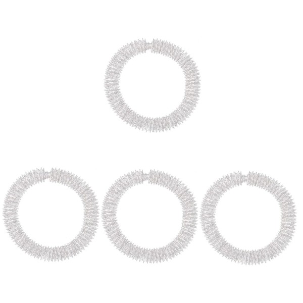 KOMBIUDA 4pcs Acupressure Massage Ring for Wrist Metal Massage Wristband