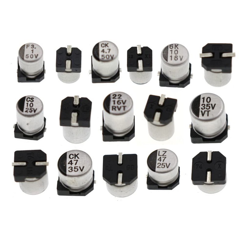 400Pcs Lot 1UF-1000UF 6.3V-50V 24 Value SMD Aluminum Electrolytic Capacitors