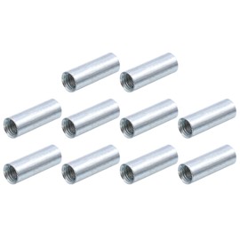sourcing map M8x1.25mm Round Coupling Nuts, 10 Pcs 304 Stainless Steel Connector Nuts Fasteners Rod Bar Stud 27.5mm for Industrial Construction Fasteners, Silver