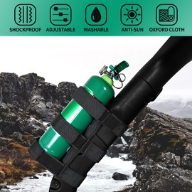 Voodonala for Jeep Roll Bar Fire Extinguisher Holder 2.5-3LB Adjustable Strap Bracket Mount for 1965-2024+ Jeep Wrangler TJ CJ YJ JK JKU JL JLU JT , Black, 1pc