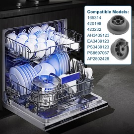 Dishwasher Lower Rack Wheel Compatible with Bosch 165314, Universal Dishwasher Wheel Replacement Parts for Beko Siemens Neff Gaggenau Thermador Kenmore (8Pcs, 3.5 * 1.6cm)