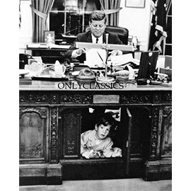 OnlyClassics 1963 John F Kennedy Son John JR Resolute Desk Oval Office White House 8X10 Photo