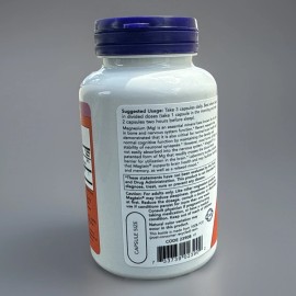 NOW Magtein 90 Veg Capsules Magnesium L-Threonate Promotes Brain Health- Ex 7/27