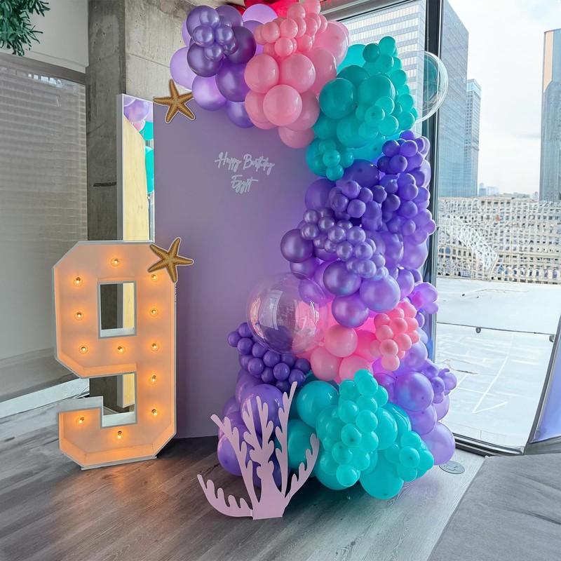 Mermaid Teal Pink Balloons