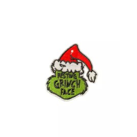 The Grinch Resting Grinch Face Christmas Patch, Iron On/Sew On