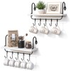 Floating Shelves for Kitchen Wall Coffee Nook with Hooks for