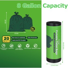 40 PACK 1.5Mils Portable Toilet Bags, 8 Gal Camping Toilet Bags for Portable Toilet, Portable Toilet Replacement Bags for Travel Outdoors, Leak-Proof Trash Bag for RV Toilets, Camping Potty