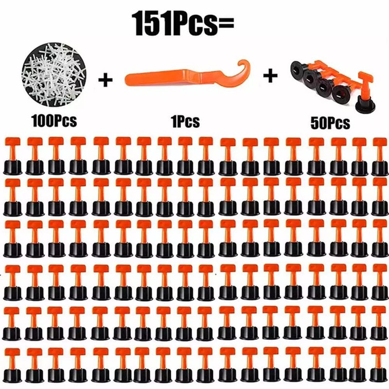 151PCS Tile Leveling System Kit 100 Pcs Reusable Tiles Leveler