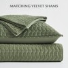 EverGrace Cross-Stitch Velvet Quilt Set, Queen Size, Loden Green