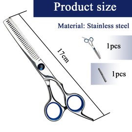 ZWWOGE Pack of 10 Professional Thinning Scissors for Dogs, with 1 Barber Comb Scissors, Fur Scissors for Dogs and Cats, Safety Round Tip Grooming Scissors, Stainless Steel Fur Scissors