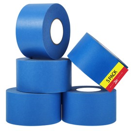Fyguard 5 Rolls Painters Tape 2 Inch Wide, Blue Painters Tape Bulk 1.89In × 55Yd × 5 Rolls Painters Tape, Multi-Surface Blue Masking Tape for Wall Painting Edge Treatment DIY Crafts, Total 275 Yards | Fyguard