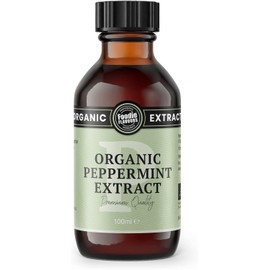 Foodie Flavours Organic Peppermint Extract – 100ml | Premium Quality, Natural & Intense Minty Flavoring for Baking, Desserts, Beverages & More