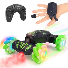 MRG [Wrapping Available] Radio-Controlled Car Palm Operation Gesture Control 360° Rotation Dual-Form Transformation with Steam & LED Light Indoor/Outdoor Compatible Toy Gift for Boys Girls Birthday