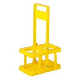 AIYoo Portable Plastic Drink Carrier,Reusable Beer Bottle Coffee Cup Holder,Beverage Cup Drink Caddy for Delivery,2 Holes Cup Holders with Handle for Catering Restaurant Travel Car,Yellow