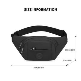 Mayoii Bumbags for Ladies, Fanny Pack for Women Men with Adjustable Belt, 2-Zipper Pockets, Large Capacity, Lightweight Waist Bag Suitable for Daily Use (D-Black)