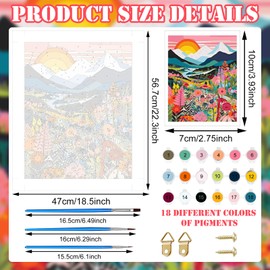 GAROMIA Paint by Numbers Adults Paint by Numbers Landscape Painting by Numbers with Brushes Painting by Numbers Hand Painted Oil Painting Kit for Adults Children Beginners Without Frame 57 x 47 cm