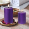 Girimax Purple Flameless Pillar Candles with Remote, Flickering Battery LED