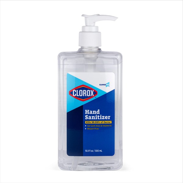 Clorox Pro Hand Sanitizer Gel with Pump, Bleach-Free, Aloe & Vitamin E Kills More Than 99.999% of Germs on Contact - Hand Sanitizer Gel Easy To Use Hand Sanitizing Gel