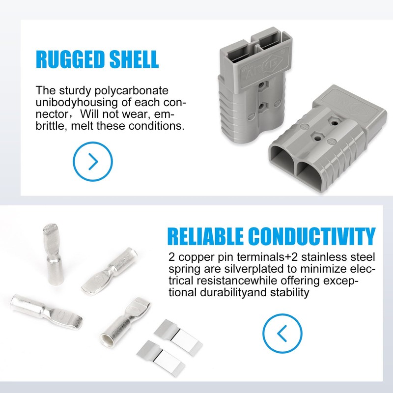 350 Amp 600 Volt 2/0 AWG Battery Power Connector (2/0AWG