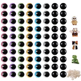 160 Pcs Glitter Safety Eyes 20mm 3D Safety Eyes for Amigurumi Glitter Eye for Stuffed Animals Large Safety Eyes Crochet for DIY of Puppet, Bear Crafts, Toy Doll Making Supplies (7 Colors)
