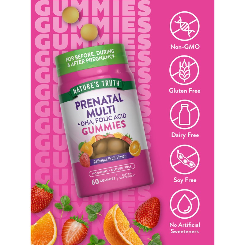 Nature's Truth Prenatal Multivitamin Gummies | with DHA & Folic