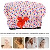 Beavorty Bath Cap for Women Elastic Bow Double-Layered Waterproof Shower