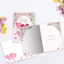 Tree-Free Greetings - Valentine's Day Greeting Card - Artful Designs - 1 Card + Matching Envelope - Made in USA - 100% Recycled Paper - 5 x 7 - Forever Balloons (GO64322)