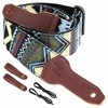 Nefelibata Banjo Strap 2" Wide Full Grain Leather Jacquard Embroidered