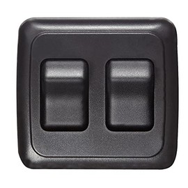 RV Designer S523, Contoured Wall Switch, Includes Base and Bezel, On / Off, Double, Black, DC Electrical