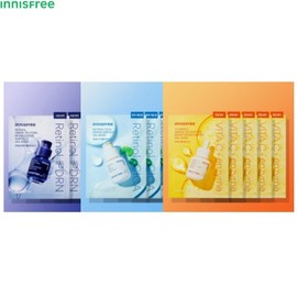 INNISFREE Gel Mask 23~25ml*5sheets [Vitamin C Greentea Enzyme/Retinol Cica/Retinol Greentea PDRN], Type:01 Retinol Green Tea PDRN Skinbooster