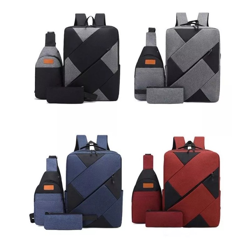 BOSSCO Mochila Antirrobo Negocio Carga Usb Escolar Laptop Casual 3p