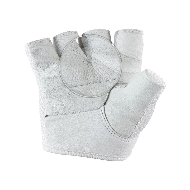 Mesh Net Training Gym Gloves White Finger Less Gloves for
