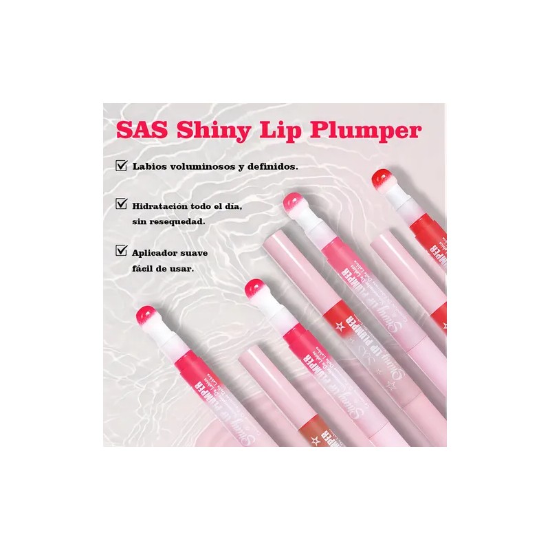 Brillo Labial SAS Plumper Hidratante Libre Crueldad Color 02 Lavanda