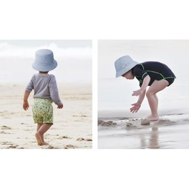 Cloud Kids Bob Baby Girl Cotton Hat Peach Sun Baby Children Sun Protection UPF 50+ Summer Blue Foldable Outdoor Travel - blue