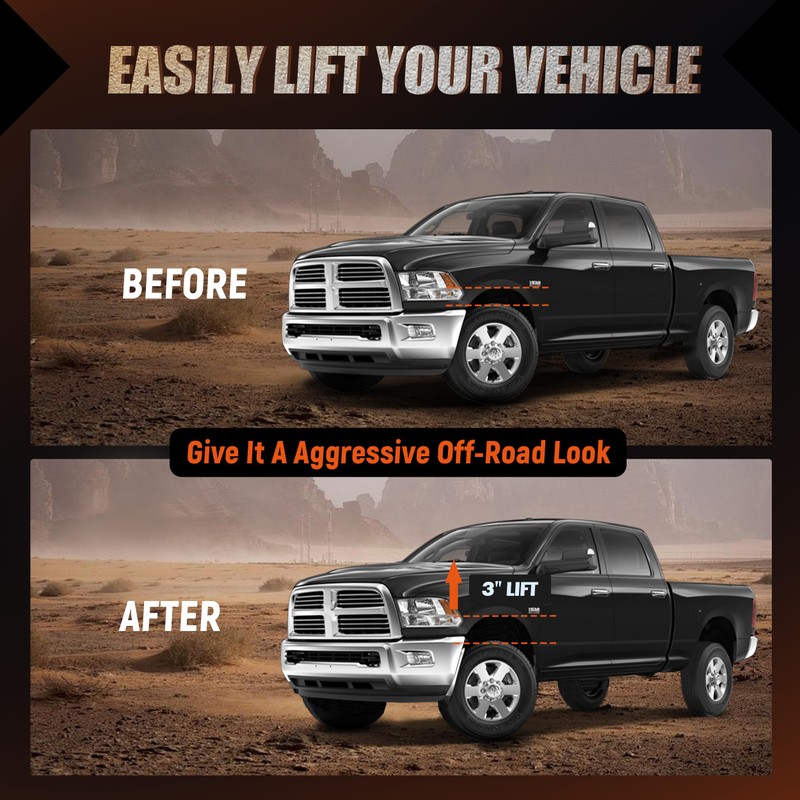 FlexHitch 3" Front Leveling Lift Kits for 2006-2024 Ram 1500