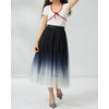 Mliyasan Women’s Gradient Tulle Midi Skirt Casual Pleated A-Line High