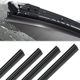 Hbxdeco 4PCS Car Windshield Wiper Blades Refills, 26" Adjustable Size of Universal Replacement Frameless Wiper Rubber Strips for Most Vehicle Front & Rear Windshield Wiper Blades