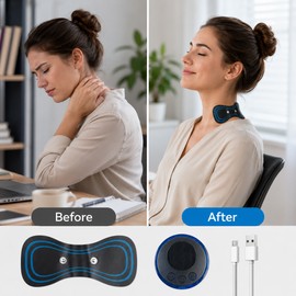 Portable EMS Neck Massager for Relaxation – Mini Electric Massage Patch for Office, Travel & Daily Tension