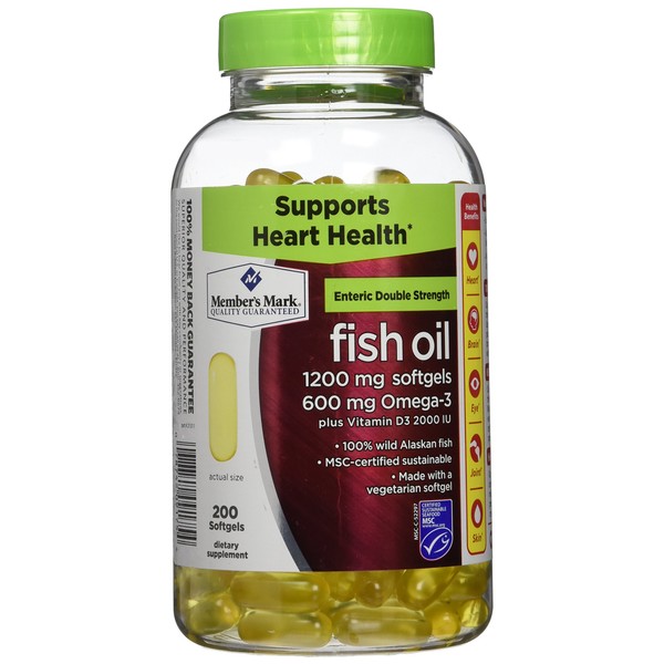 Members Mark Double Strength Fish Oil with D3 - 200 ct.